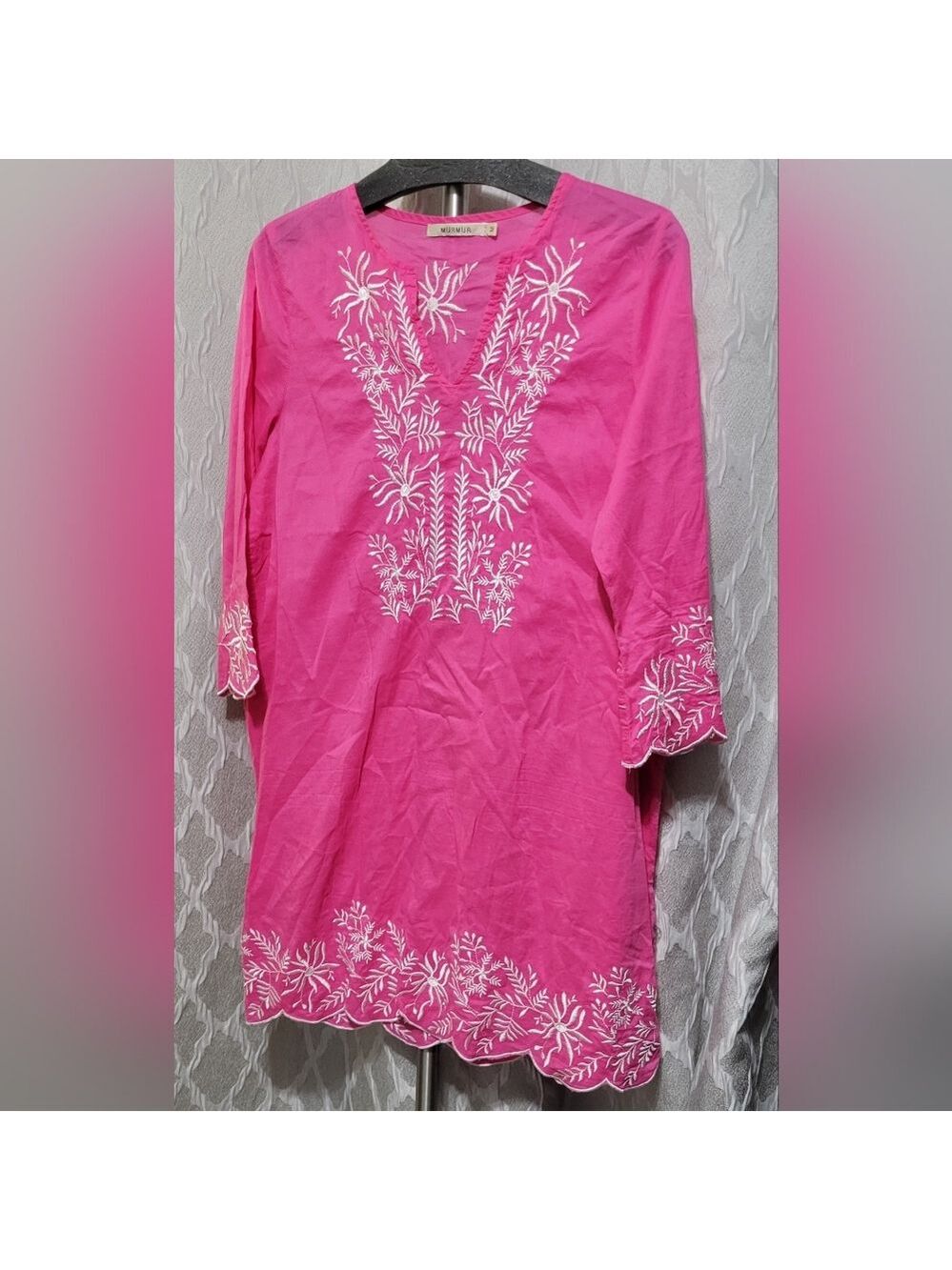 Murmur | Kurta Embroidered Top | Pink